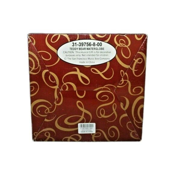 San Francisco Music Box Company Water Globe Santa Teddy Bear Rare - Picture 10 of 10